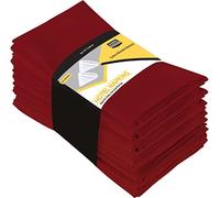 Utopia Kitchen Serviettes de Table en Tissu [12 Pack, Rouge] 50x50 cm en Coton Mélangé Lavable et Réutilisable pour l'hôtel, Le Déjeuner, Le Restaurant, Les Mariages, Les Evénements et Les Fêtes