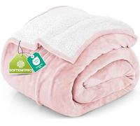 Utopia Literie Couverture Sherpa [Rose, 259x228 cm] - 480GSM Couverture réversible en Polaire épaisse et Chaude pour lit, canapé, Camping et Voyage