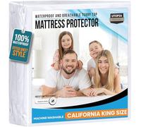 Utopia literie hypoallergénique Alèse 100% étanche, Polyester & Polyester mélangé, Blanc, California King