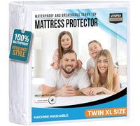 Utopia literie hypoallergénique Alèse 100% étanche, Polyester & Polyester mélangé, Blanc, Twin XL