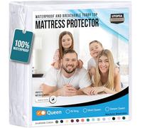 Utopia literie hypoallergénique Alèse 100% étanche, Polyester & Polyester mélangé, Queen Size