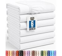 Utopia Parure de lit 6 Drap-Housse, Anti-Rides, Fade et résistant aux Taches, hypoallergénique, Lot de 6 draps Housse, Microfibre, Blanc, King