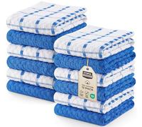 Utopia Towels - 12 Torchons de Cuisine - Serviettes de Cuisine 100% Coton - Lavable en Machine (38 x 64 cm) (Bleu et Blanc)