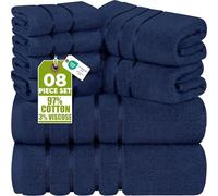 Utopia Towels - Ensemble de 8 Serviettes de Luxe 2 Serviettes de Bain 2 essuie-Mains et 4 débarbouillettes Ensemble de Serviettes très absorbantes filé à l'anneau (Bleu Marine)