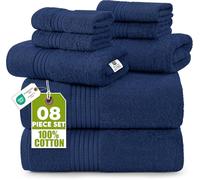 Utopia Towels: Ensemble de 8 Serviettes Haut de Gamme, Comprenant 2 draps de Bain 2 Serviettes à Main et 4 Gants de Toilette. en Coton pour la Maison, Les hôtels et Les spas Très absorbantes (Marine)