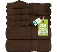 Utopia Towels Ensemble de Serviettes 8 pièces; 2 Serviettes de Bain, 2 essuie-Mains et 4 débarbouillettes - Coton - Qualité d'hôtel, Super Doux et très Absorbant (Marron foncé)
