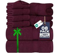 Utopia Towels Ensemble de Serviettes 8 pièces; 2 Serviettes de Bain, 2 essuie-Mains et 4 débarbouillettes - Coton - Qualité d'hôtel, Super Doux et très Absorbant (Bourgogne)