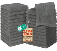 Utopia Towels Gants de Toilette, 30x30 CM, Lot de 24, Gris | 100% Coton filé à l'anneau, Très absorbants
