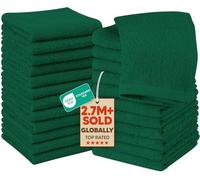 Utopia Towels Gants de Toilette, 30x30 CM, Lot de 24, Vert Chasseur | 100% Coton filé à l'anneau, Très absorbants