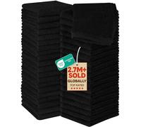 Utopia Towels Gants de Toilette, 30x30 CM, Lot de 60, Noir | 100% Coton filé à l'anneau, Très absorbants