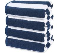 Utopia Towels - Grandes Serviettes de Plage/Piscine Cabana Stripe (76 x 152 cm) - 100% Coton filé, Douces et à séchage Rapide (Lot de 4 - Marina)