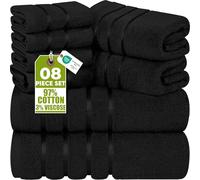 Utopia Towels - Lot 8 Serviettes Salle de Bain (Noir)