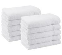 Utopia Towels - Lot de 10 Serviettes d'Invités Supérieures, 30 x 50 cm, Pour Visage et Mains Avec Crochet, Bidet Très Absorbant, 100% Coton (Blanc)