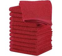 Utopia Towels Lot de 12 débarbouillettes en Coton, 100% Coton filé à l'anneau, Serviettes en Flanelle de qualité supérieure, très absorbantes et Douces au Toucher, Rouge
