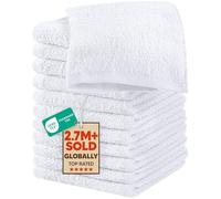 Utopia Towels Lot de 12 débarbouillettes en Coton filé à l'anneau, 100% Coton filé à l'anneau, de qualité supérieure, très absorbantes et Douces au Toucher (Blanc)