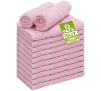 Utopia Towels Lot de 12 Serviettes de Salon 100% Coton, résistantes à l'eau de Javel, 40,6 x 68,6 cm, Rose