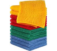 Utopia Towels Lot de 12 Serviettes de Toilette 100% Coton filé à l'anneau de qualité supérieure, très absorbantes et Douces au Toucher (Bleu électrique, Vert Chasseur, Rouge, Moutarde)