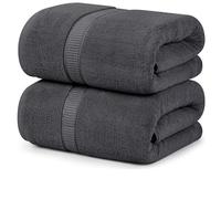 Utopia Towels - Lot de 2 (80 x 200 cm), Serviettes de Sauna XXL, Draps de Bain, Serviettes Extra-Larges avec Crochet très Absorbant, 100% Coton (Gris)