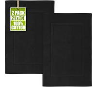 Utopia Towels - Lot de 2 Tapis de Bain en 100% Coton - Tapis Salle Bain - Lavable en Machine (53 x 86 cm) (Noir)