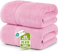 Utopia Towels - Lot de 2 très grands draps de bain - 600 g/m² - 100 % coton filé à l'anneau très absorbant et à séchage rapide, super doux, qualité hôtelière (89 x 178 cm, rose)