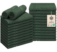 Utopia Towels Lot de 24 Serviettes de Salon en Coton résistantes à l'eau de Javel (40,6 x 68,6 cm) - sans Danger pour l'eau de Javel - Vert forêt