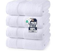 Utopia Towels Lot de 4 Grandes Serviettes de Bain, 69 x 137 cm, Blanc