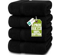 Utopia Towels - Lot de 4 Serviettes de Bain (69x137 cm) - 100% Coton filé à l'anneau, séchage Rapide, très absorbantes, Douces au Toucher, parfaites pour Un Usage Quotidien - Noir