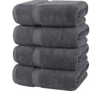 Utopia Towels - Lot de 4 Serviettes de Bain (69x137 cm) - 100% Coton filé à l'anneau, séchage Rapide, très absorbantes, Douces au Toucher, parfaites pour Un Usage Quotidien - Gris