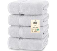 Utopia Towels - Lot de 4 Serviettes de Bain luxueuses - 100% Coton filé à l'anneau, séchage Rapide, très absorbantes, Douces au Toucher, parfaites pour Un Usage Quotidien - Argent