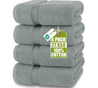 Utopia Towels - Lot de 4 Serviettes de Bain luxueuses - 100% Coton filé à l'anneau, séchage Rapide, très absorbantes, Douces au Toucher, parfaites pour Un Usage Quotidien - Gris Froid