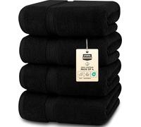 Utopia Towels - Lot de 4 Serviettes de Bain luxueuses - 100% Coton filé à l'anneau, séchage Rapide, très absorbantes, Douces au Toucher, parfaites pour Un Usage Quotidien - Noir