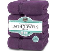 Utopia Towels - Lot de 4 Serviettes de Bain luxueuses - 100% Coton filé à l'anneau, séchage Rapide, très absorbantes, Douces au Toucher, parfaites pour Un Usage Quotidien - Prune