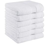 Utopia Towels - Lot de 6 (50 x 100 cm), Seviettes essuie-Mains, Serviettes de Toilette, très Absorbant avec Crochet, 100% Coton (Blanc)