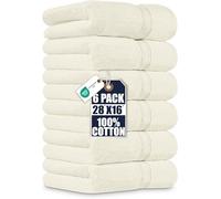 Utopia Towels - Lot de 6 Essuie Mains de Qualité Supérieure, (41 x 71 CM) 100% Coton filé, Ultra Doux et très Absorbant pour la Salle de Bain, Le Gymnase, la Douche, l'hôtel et Le Spa (Ivoire)