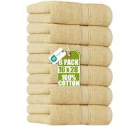 Utopia Towels - Lot de 6 Essuie Mains de Qualité Supérieure, (41 x 71 CM) 100% Coton filé, Ultra Doux et très Absorbant pour la Salle de Bain, Le Gymnase, la Douche, l'hôtel et Le Spa (Beige)