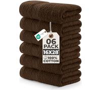 Utopia Towels Lot de 6 essuie-Mains Marron - 100% Coton peigné filé à l'anneau, Ultra Doux et très absorbants, 600 g/m² - Grandes Serviettes épaisses de 40,6 x 71,1 cm, de qualité hôtelière et Spa