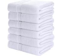 Utopia Towels - Lot de 6 Serviettes de Bain 100% Coton, 60 x 120 cm, Blanc | Coton filé à l'anneau, Moyennes, légères et très absorbantes, Séchage rapide, Pour hôtel, spa et salle de bains