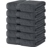 Utopia Towels - Lot de 6 Serviettes de Bain 100% Coton, 60 x 120 cm, Gris | Coton filé à l'anneau, Moyennes, légères et très absorbantes, Séchage rapide, Pour hôtel, spa et salle de bains