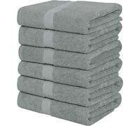 Utopia Towels - Lot de 6 Serviettes de Bain 100% Coton filé à l'anneau (60 x 120 cm), Moyennes, légères et très absorbantes, séchage Rapide, pour hôtel, Spa et Salle de Bains (Gris Froid)