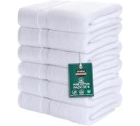 Utopia Towels - Lot de 6 Serviettes de Bain 100% Coton filé à l'anneau (60 x 120 cm), Moyennes, légères et très absorbantes, séchage Rapide, pour hôtel, Spa et Salle de Bains (Blanc)