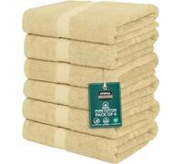 Utopia Towels-Lot de 6 Serviettes de Bain, 100% Coton filé à l'anneau 60 x 120 CM Serviettes légères et très absorbantes, Serviettes de Haute qualité pour hôtels, spas et salles de Bain Beige