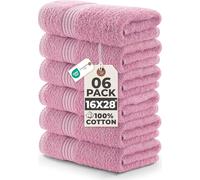 Utopia Towels - Lot de 6 Serviettes de Toilette de Luxe, (41 x 71 CM) 100% Coton filé, légères et très absorbantes pour la Salle de Bain, Le Voyage, Le Camping, l'hôtel et Le Spa (Rose)
