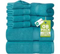 Utopia Towels - Lot de 8 Serviettes avec 2 Serviettes de Bain, 2 essuie-Mains et 4 Gants de Toilette, en 100% Coton filé à l'anneau Absorbant de 600 g/m², pour Salle de Bain, hôtel, Spa - Bleu