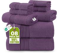 Utopia Towels Lot de 8 Serviettes luxueuses, 2 Serviettes de Bain, 2 essuie-Mains et 4 débarbouillettes, 600 g/m², 100% Coton filé à l'anneau, très absorbantes, pour Salle de Bain, Sport et hôtel