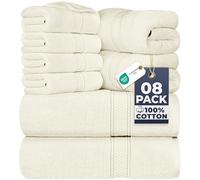 Utopia Towels Ensemble de Serviettes 8 pièces; 2 Serviettes de Bain, 2 essuie-Mains et 4 débarbouillettes - Coton - Qualité d'hôtel, Super Doux et très Absorbant (Ivoire)