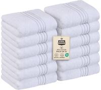 Utopia Towels - Lot de Serviettes de Luxe 30 x 30 CM Blanc - Serviettes de Toilette et Gants de Toilette en Flanelle très absorbants (Lot de 12)