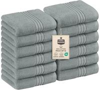 Utopia Towels - Lot de Serviettes de Luxe 30 x 30 CM Gris Froid - Serviettes de Toilette et Gants de Toilette en Flanelle très absorbants (Lot de 12)