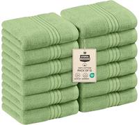 Utopia Towels - Lot de Serviettes de Luxe 30 x 30 CM Vert Sauge - Serviettes de Toilette et Gants de Toilette en Flanelle très absorbants (Lot de 12)