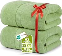 Utopia Towels - Luxueux Drap de Bain géant 2 pièces, 100% Coton filé à Anneaux, très Absorbant et à séchage Rapide, Serviette de Bain/Serviette de Sauna, Super Douce (90 x 180 cm, Vert Sauge)