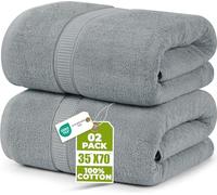 Utopia Towels - Luxueux Drap de Bain géant 2 pièces, 100% Coton filé à Anneaux, très Absorbant et à séchage Rapide, Serviette de Bain/Serviette de Sauna, Super Douce (90 x 180 cm, Gris Clair)